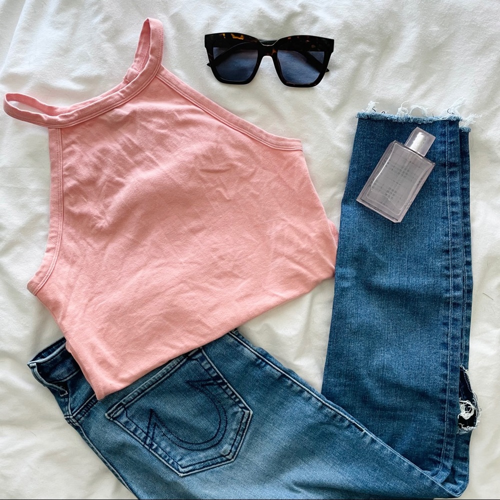 Forever 21 Baby Light Pink Halter Bodysuit Medium